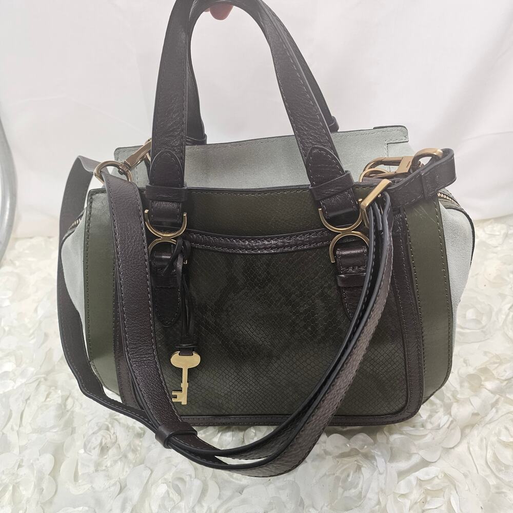 Fossil Women's Brooke Leather Satchel Green One size - Picture 6 of 8
